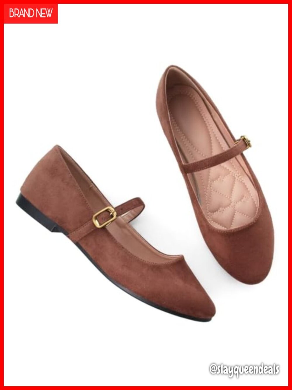 Women's Mary Jane Flats Leather Round Toe Buckle Ballet Shoes
